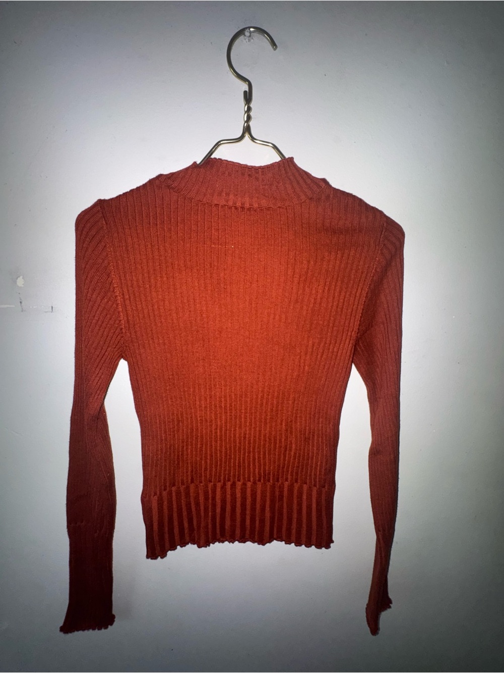 ASOS Rust Ribbed Long-Sleeve Knit Sweater - Picture 2 of 2